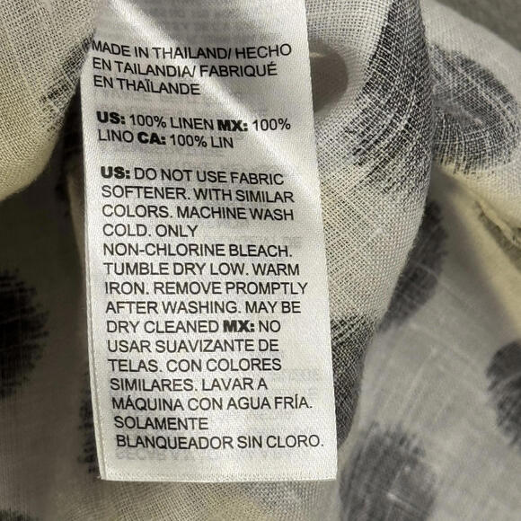 Chico's Women's Polka Dot No Iron Linen Button-Up Shirt Size 00 (US Size 2) - Picture 6 of 7